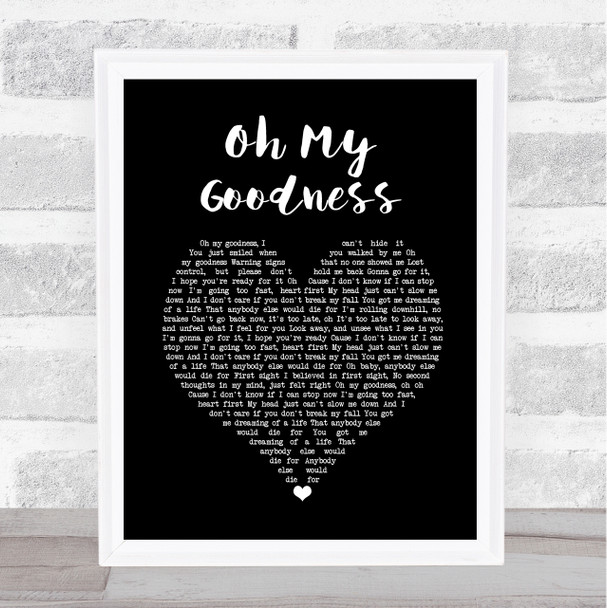 Olly Murs Oh My Goodness Black Heart Song Lyric Wall Art Print