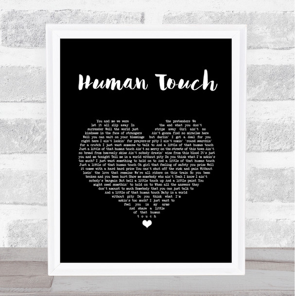 Bruce Springsteen Human Touch Black Heart Song Lyric Wall Art Print