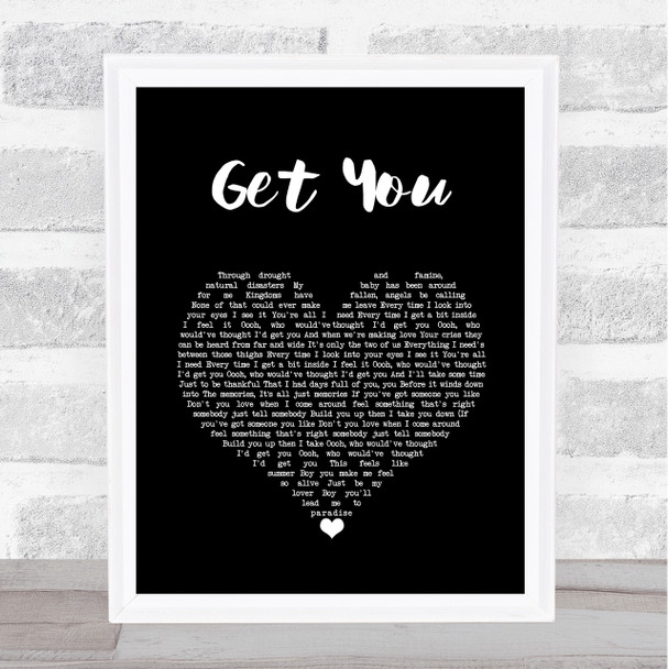 Daniel Caesar Get You Black Heart Song Lyric Wall Art Print