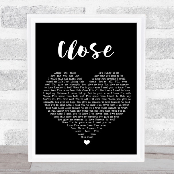 Westlife Close Black Heart Song Lyric Wall Art Print