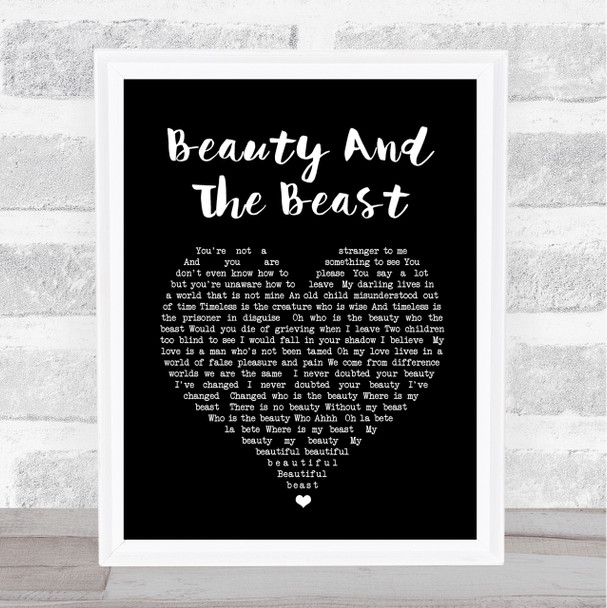 Stevie Nicks Beauty And The Beast Black Heart Song Lyric Quote Print