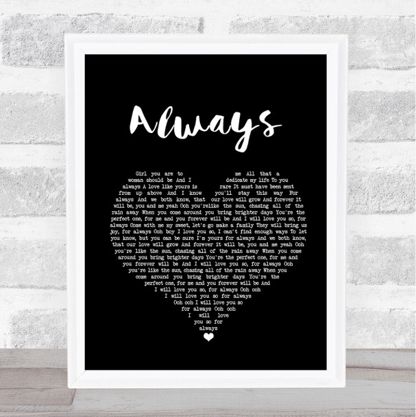 Atlantic Starr Always Black Heart Song Lyric Quote Print
