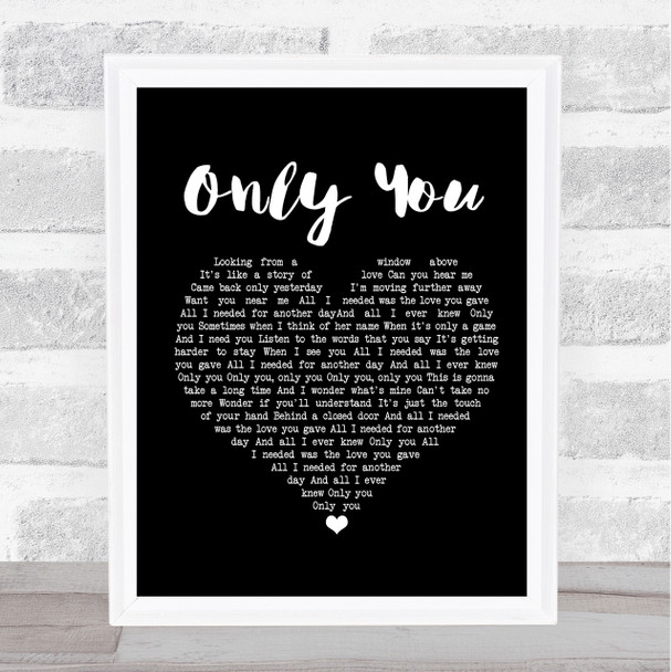 Selena Gomez Only You Black Heart Song Lyric Quote Print