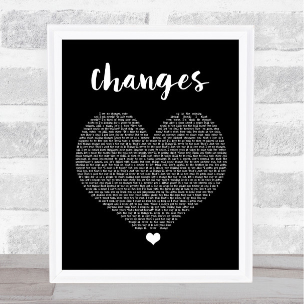 2Pac Changes Black Heart Song Lyric Print