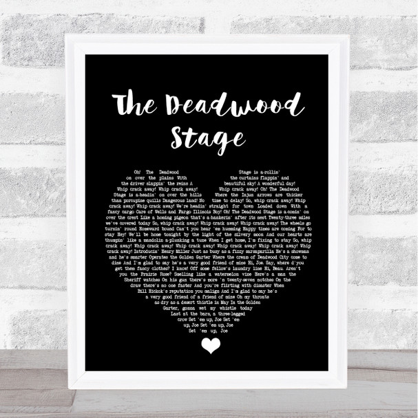 Doris Day The Deadwood Stage Black Heart Song Lyric Print