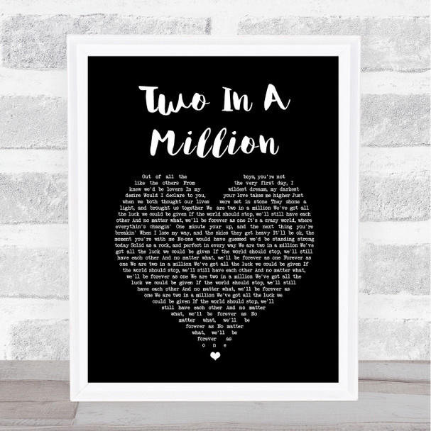 S Club 7 Two In A Million Black Heart Song Lyric Print