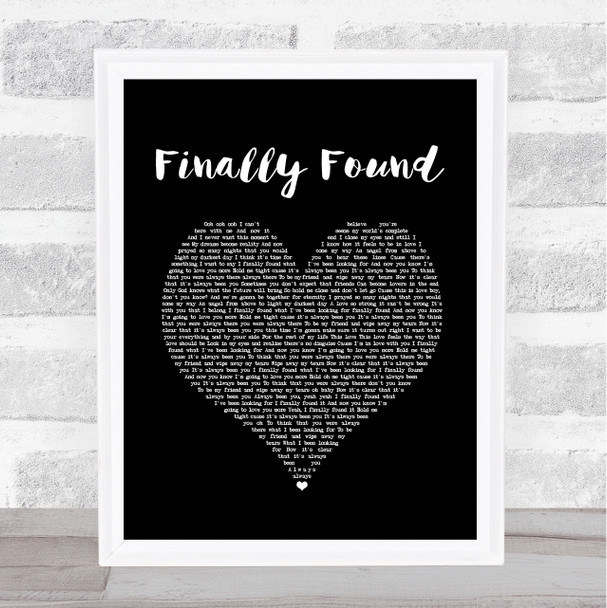 Honeyz Finally Found Black Heart Song Lyric Print