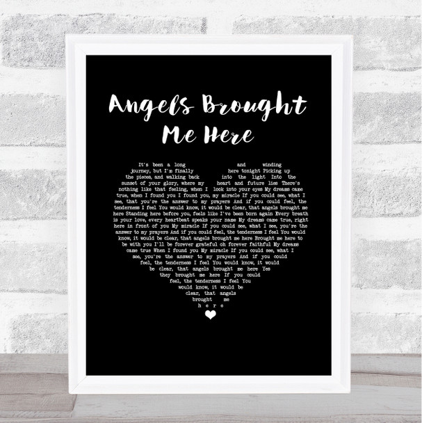 Guy Sebastian Angels Brought Me Here Black Heart Song Lyric Print