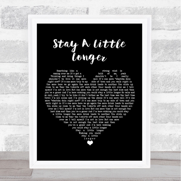 Brothers Osborne Stay A Little Longer Black Heart Song Lyric Print