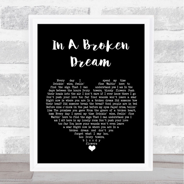 Rod Stewart In A Broken Dream Black Heart Song Lyric Print