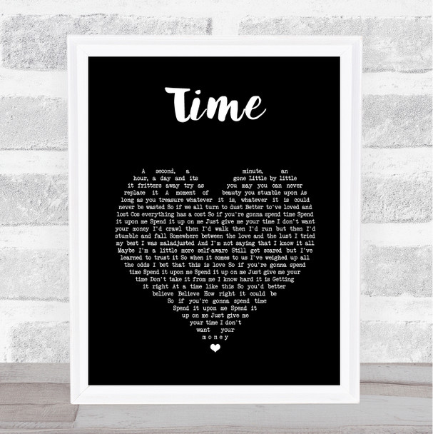 Time Ben's Brother Black Heart Song Lyric Print
