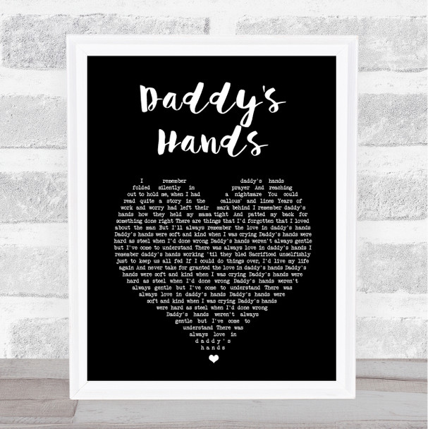Holly Dunn Daddy's Hands Black Heart Song Lyric Print