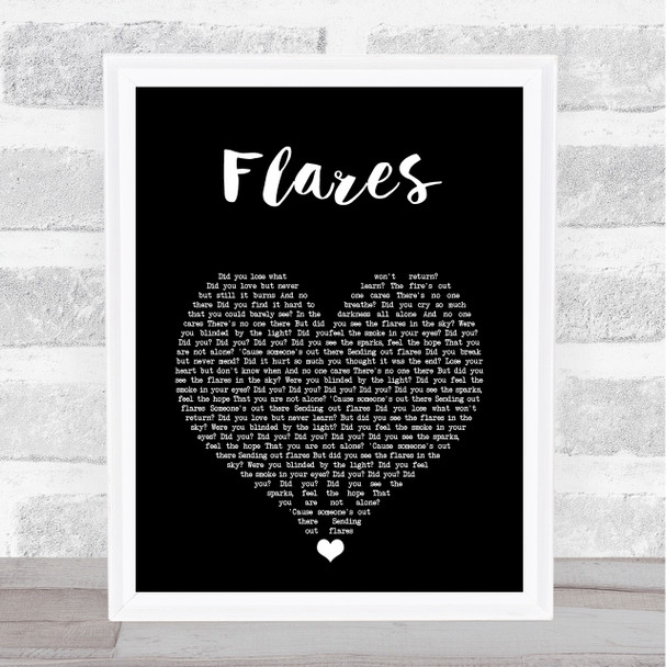 The Script Flares Black Heart Song Lyric Print