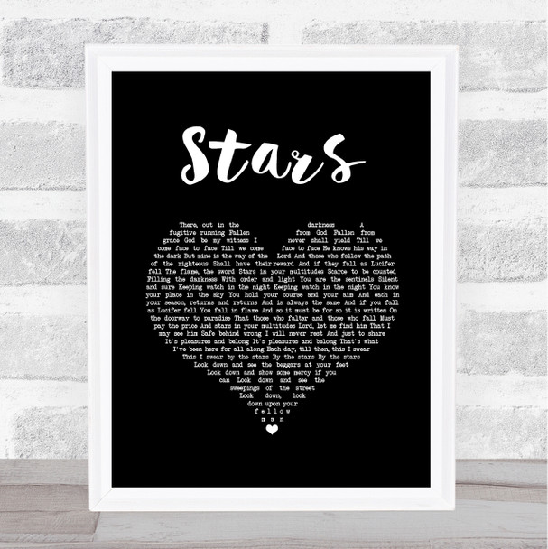 Collabro Stars Black Heart Song Lyric Print