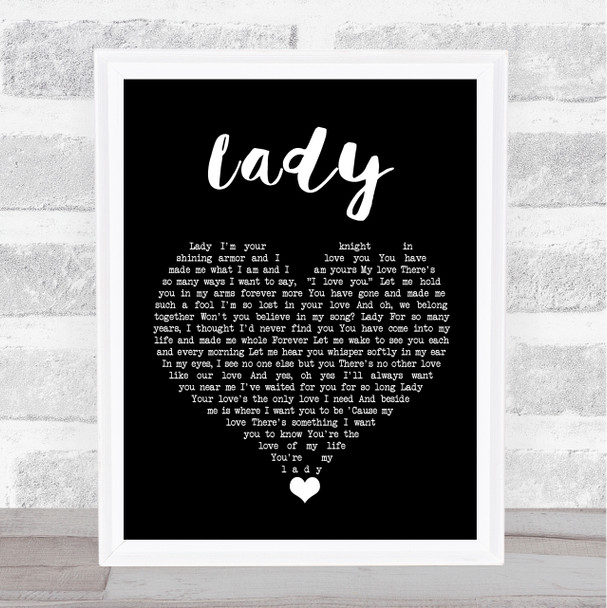 Teddy Pendergrass Lady Black Heart Song Lyric Print