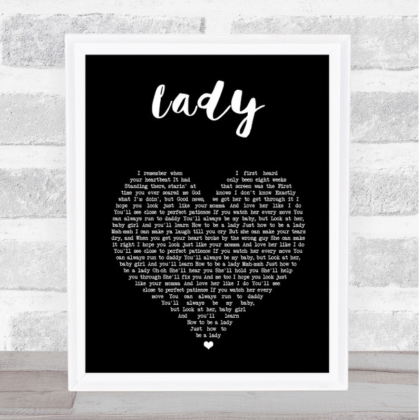 Brett Young Lady Black Heart Song Lyric Print