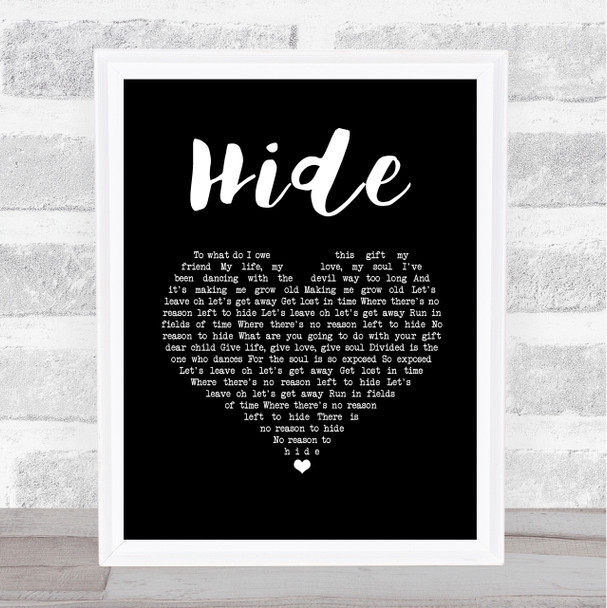 Creed Hide Black Heart Song Lyric Print