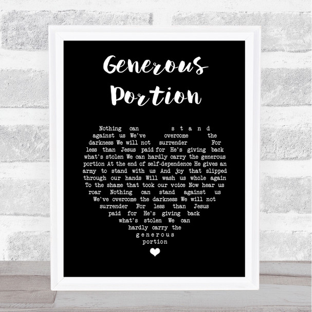 Cageless Birds Generous Portion Black Heart Song Lyric Music Art Print