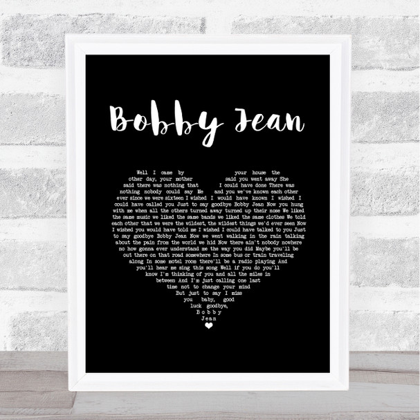 Bruce Springsteen Bobby Jean Black Heart Song Lyric Music Art Print