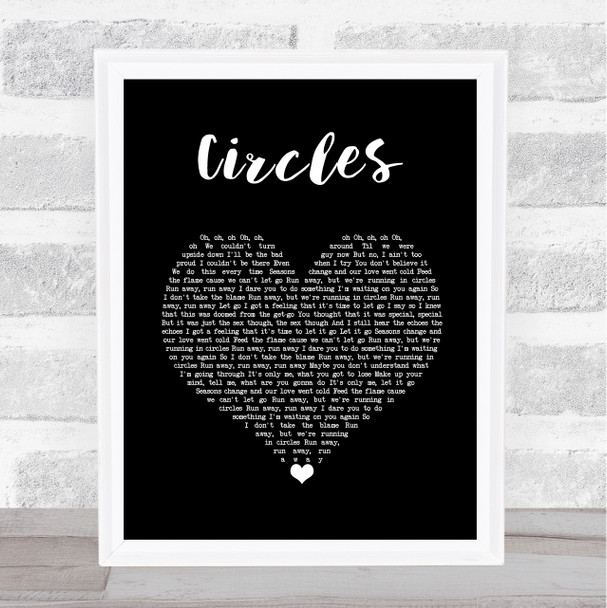 Post Malone Circles Black Heart Song Lyric Music Art Print