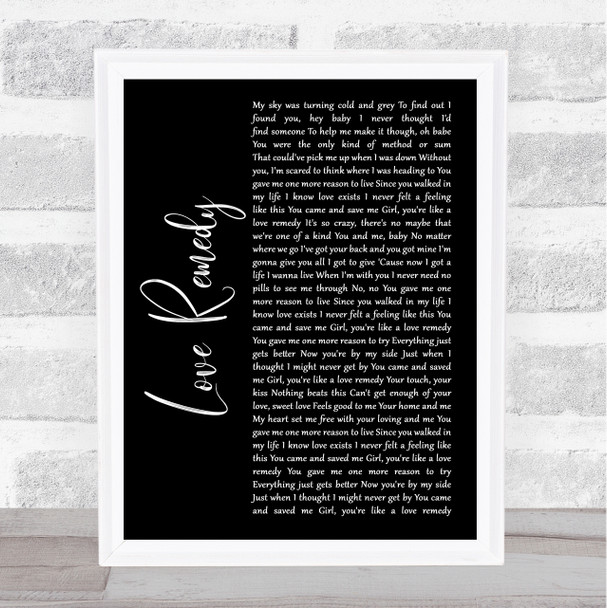 Roachford Love Remedy Black Script Song Lyric Wall Art Print