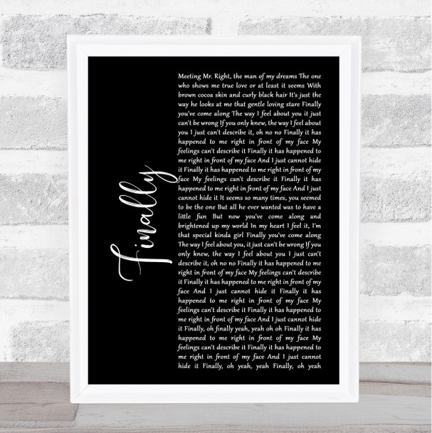 CeCe Peniston Finally Black Script Song Lyric Print