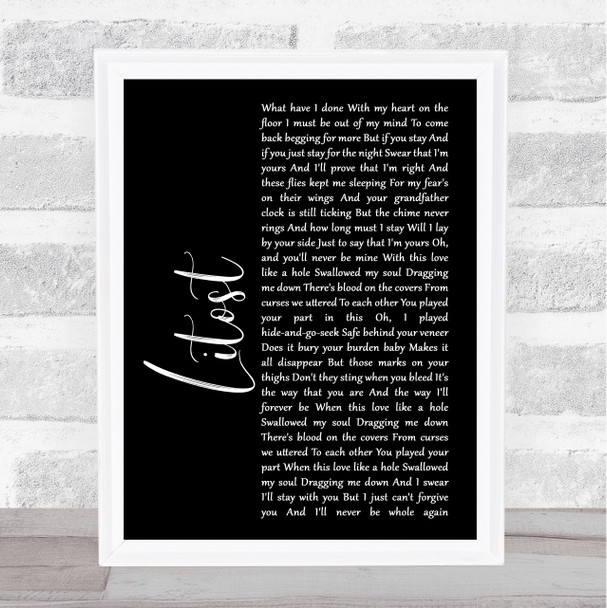 X Ambassadors Litost Black Script Song Lyric Print