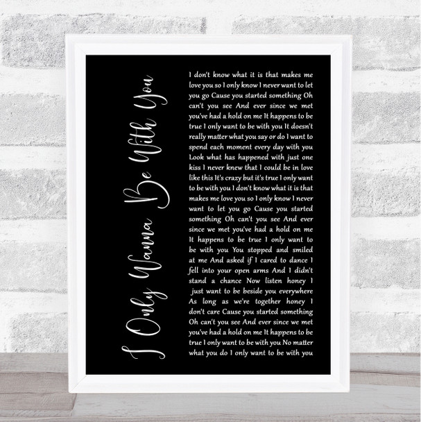 Volbeat I Only Wanna Be With You Black Script Song Lyric Print