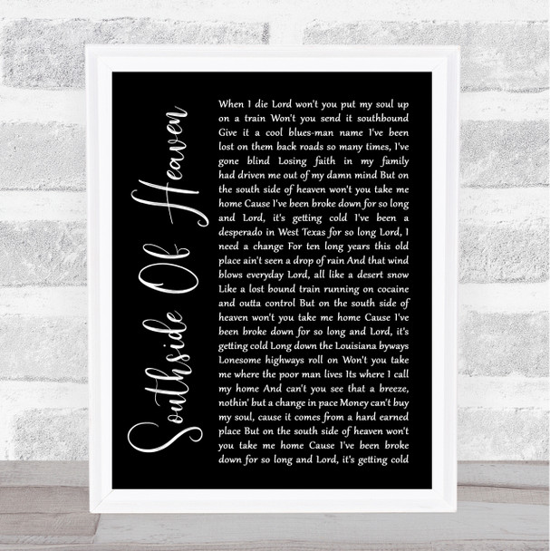 Ryan Bingham Southside Of Heaven Black Script Song Lyric Print