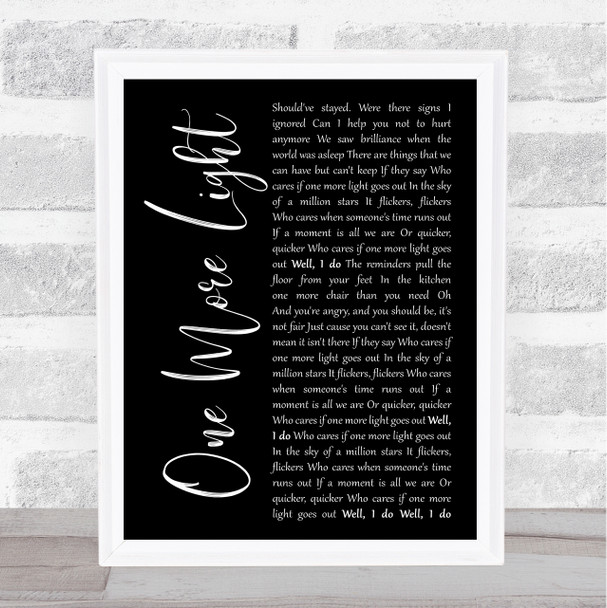 Linkin Park One More Light Black Script Song Lyric Music Art Print