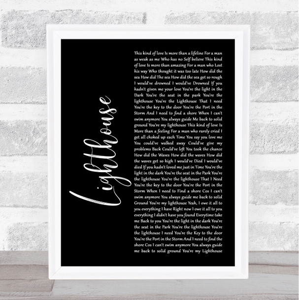 Westlife Lighthouse Black Script Song Lyric Music Art Print