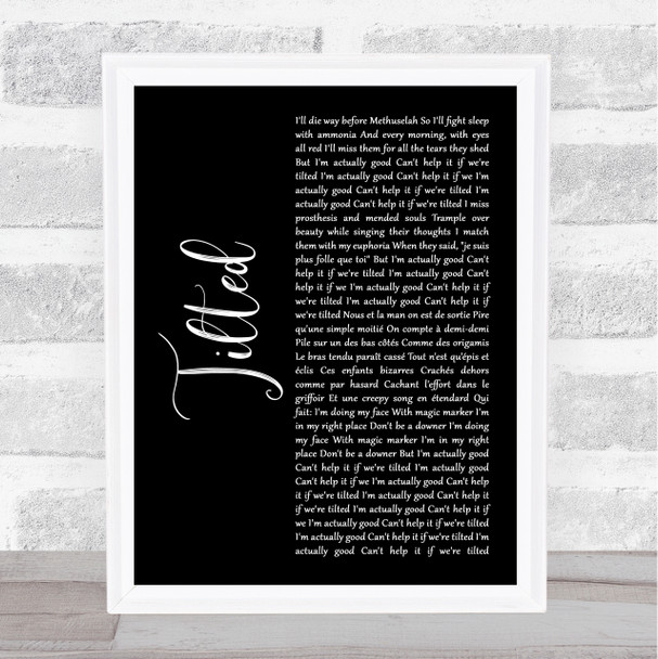 Christine and the Queens Tilted Black Script Song Lyric Music Art Print