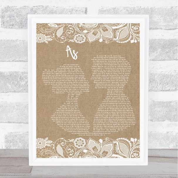 George Michael As Burlap & Lace Song Lyric Wall Art Print