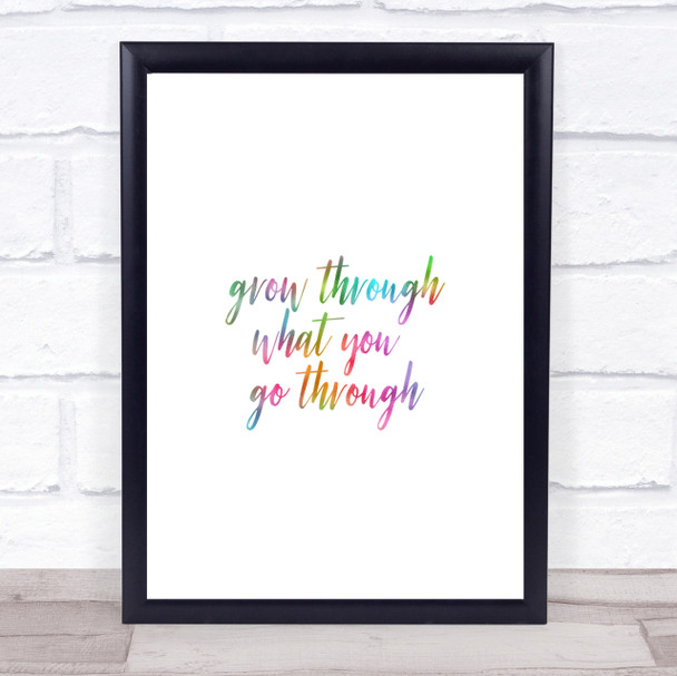 Grow Through Rainbow Quote Print Grow Through Rainbow Quote Print