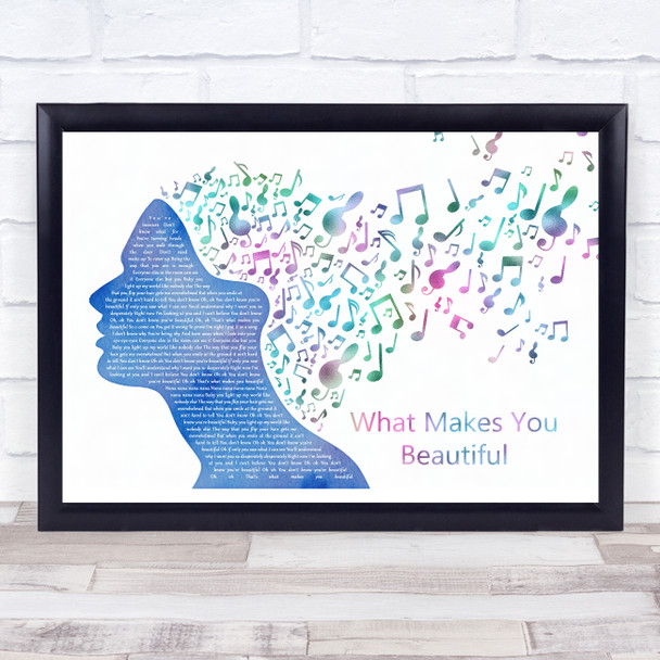 One Direction What Makes You Beautiful Colourful Music Note Hair Song Lyric Music Art Print