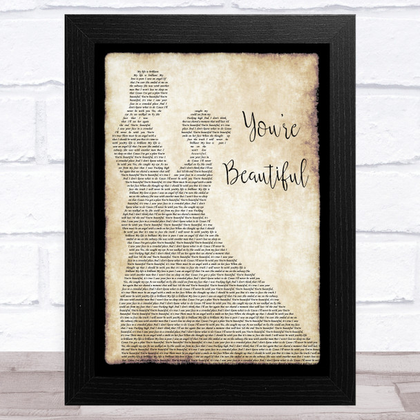 James Blunt You're Beautiful Man Lady Dancing Song Lyric Music Art Print