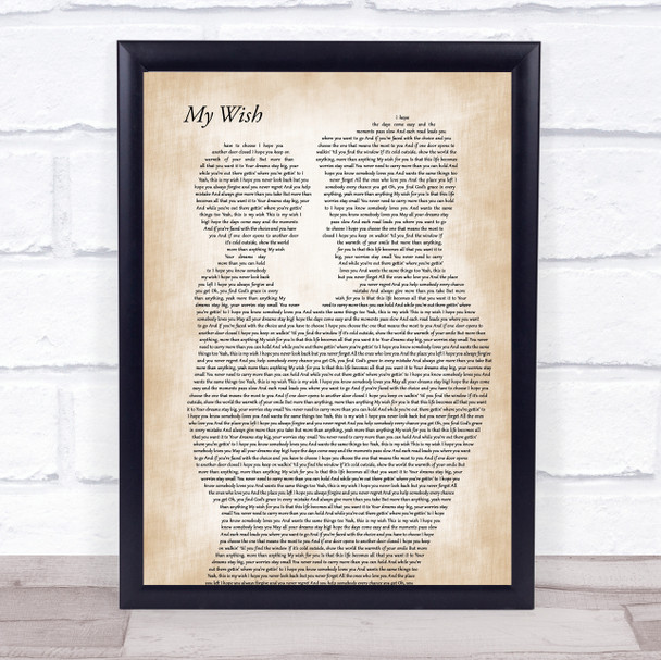 Rascal Flatts My Wish Father & Child Song Lyric Print