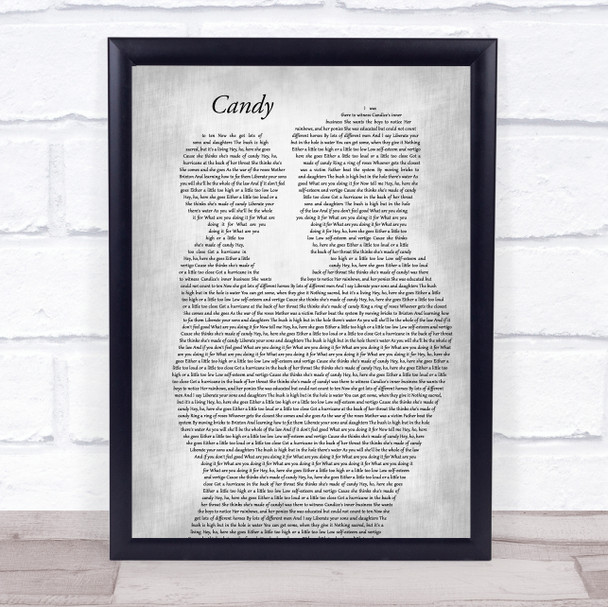 Robbie Williams Candy Father & Child Grey Song Lyric Print