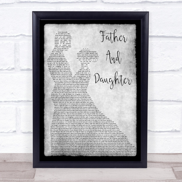 Paul Simon Father And Daughter Man Lady Dancing Grey Song Lyric Print
