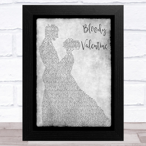 Machine Gun Kelly Bloody Valentine Grey Man Lady Dancing Song Lyric Music Art Print