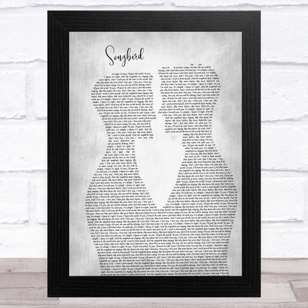 Fleetwood Mac Songbird Two Men Gay Couple Wedding Grey Song Lyric Music Art Print