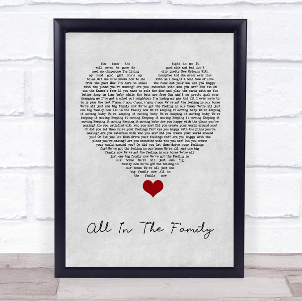The Revivalists All In The Family Grey Heart Song Lyric Quote Music Print