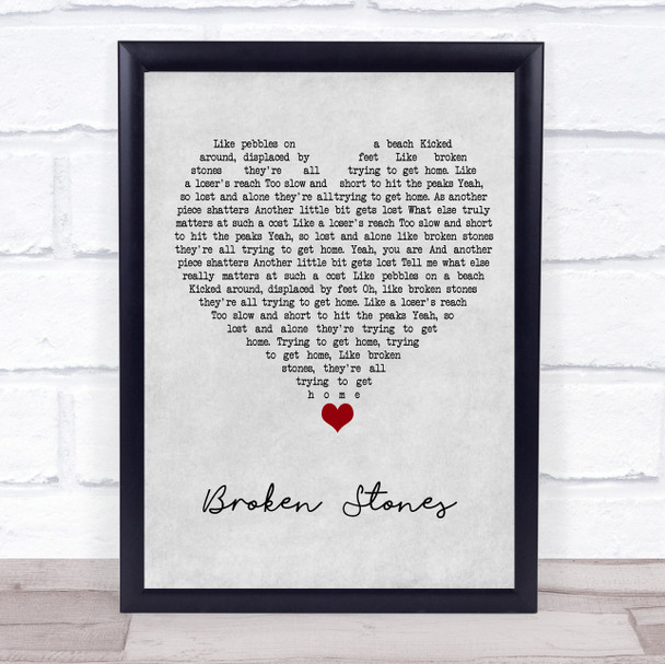Paul Weller Broken Stones Grey Heart Song Lyric Quote Music Print