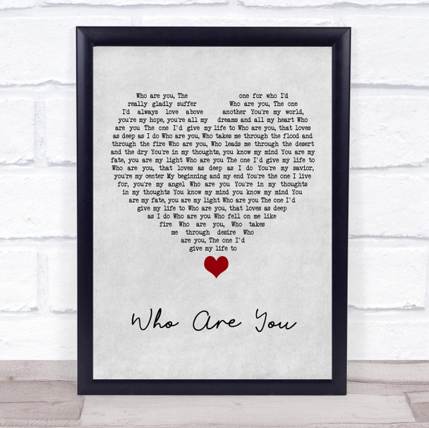 Carrie Underwood Who Are You Grey Heart Song Lyric Quote Music Print