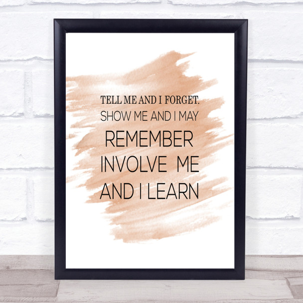 I Learn Quote Print Watercolour Wall Art