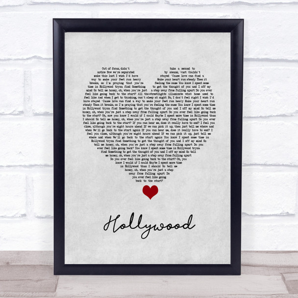 Lewis Capaldi Hollywood Grey Heart Song Lyric Quote Music Print