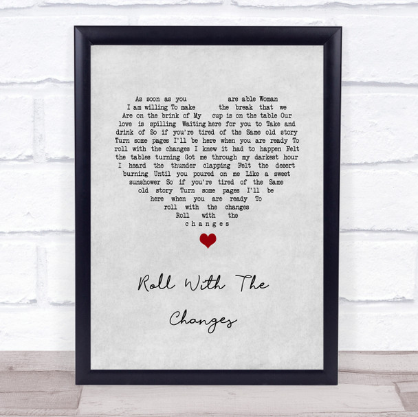 REO Speedwagon Roll With The Changes Grey Heart Song Lyric Wall Art Print