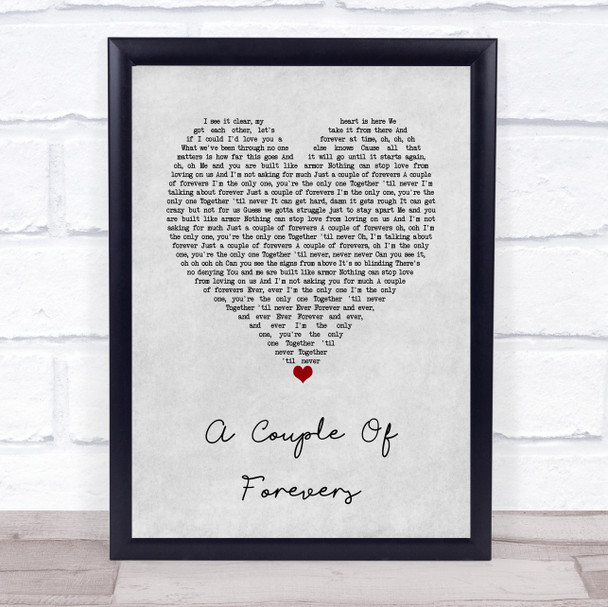 Chrisette Michele A Couple Of Forevers Grey Heart Song Lyric Wall Art Print