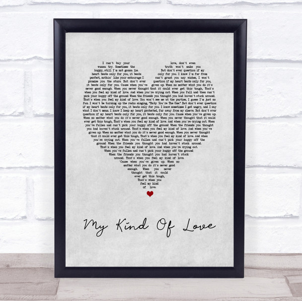 Emeli Sand??« My Kind Of Love Grey Heart Song Lyric Quote Print