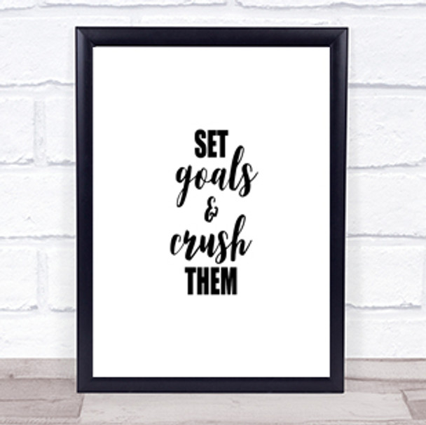 Set Goals Quote Print Poster Typography Word Art Picture